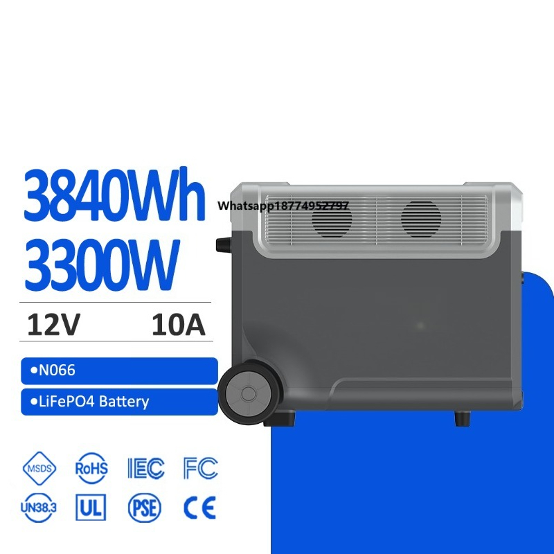 Pure Sine Wave Inverter - SAMAS 3840wh3300W Tragbare Energiestation mit Zusatz-Akkupack,