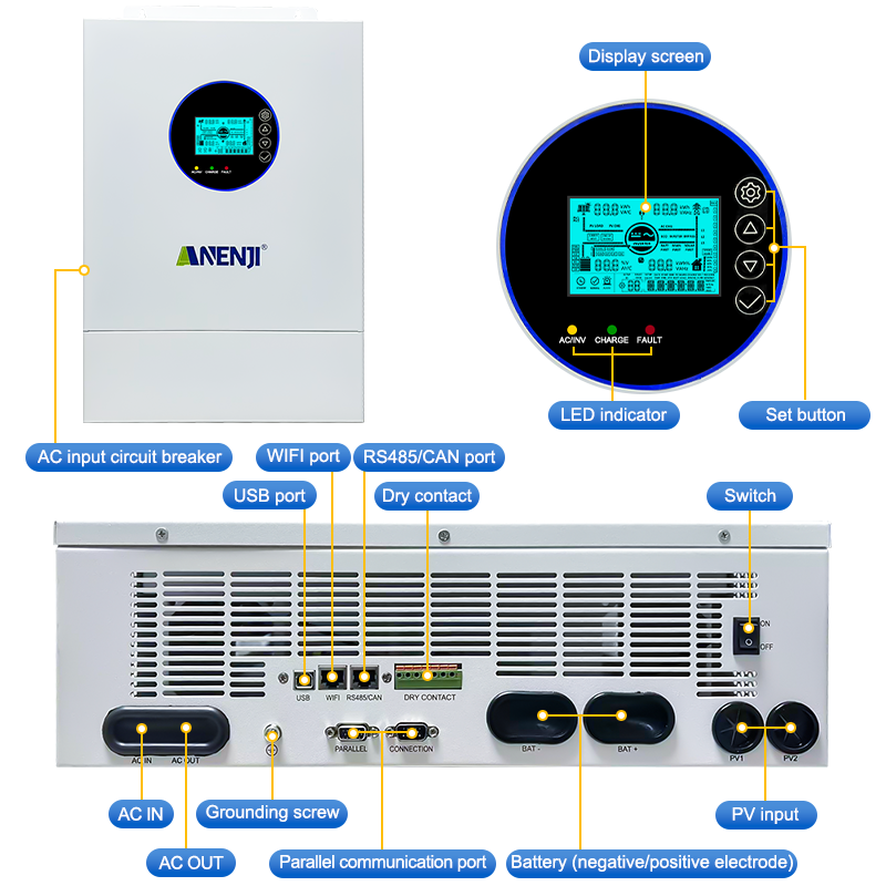 ANENJI 12KW 120V/240VAC Solar- – Mppt Charge Controller Bewertung und Preis